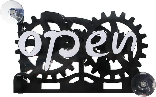Mechanical Gear Open/Close Sign – Twist to Flip | Buy One Get One Free!