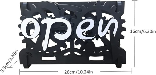 Mechanical Gear Open/Close Sign – Twist to Flip | Buy One Get One Free!