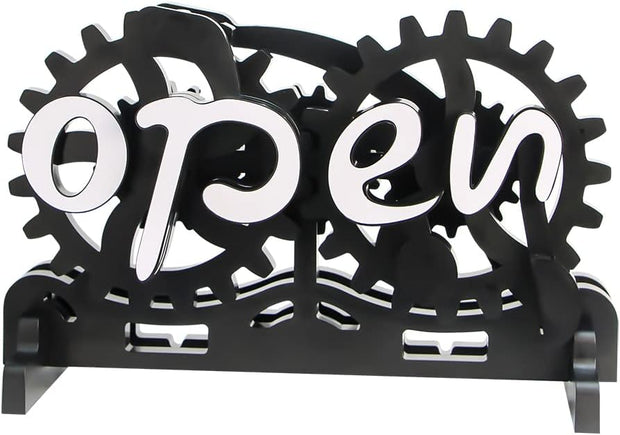Mechanical Gear Open/Close Sign – Twist to Flip | Buy One Get One Free!