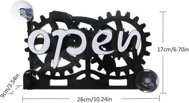 Mechanical Gear Open/Close Sign – Twist to Flip | Buy One Get One Free!