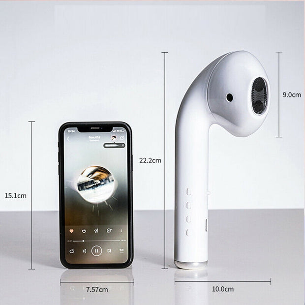 Massive AirPod Look, Mighty Sound – Wireless Bluetooth Speaker with FM & AUX