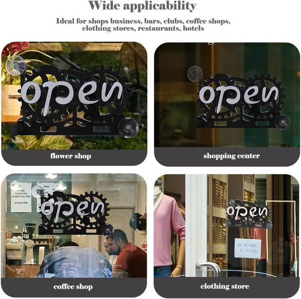 Mechanical Gear Open/Close Sign – Twist to Flip | Buy One Get One Free!