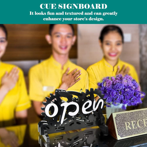 Mechanical Gear Open/Close Sign – Twist to Flip | Buy One Get One Free!