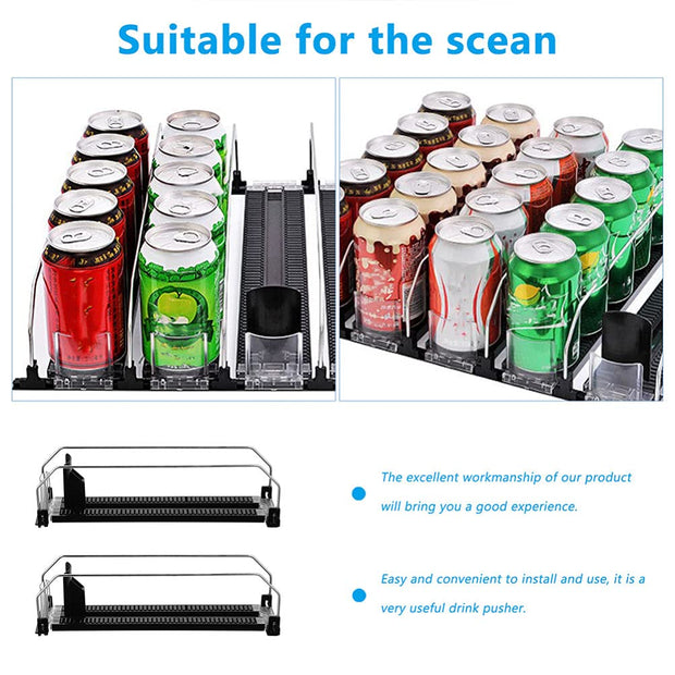 Transform Your Fridge! – Self-Pushing Drink Display Racks for Refrigerator, Pantry & More