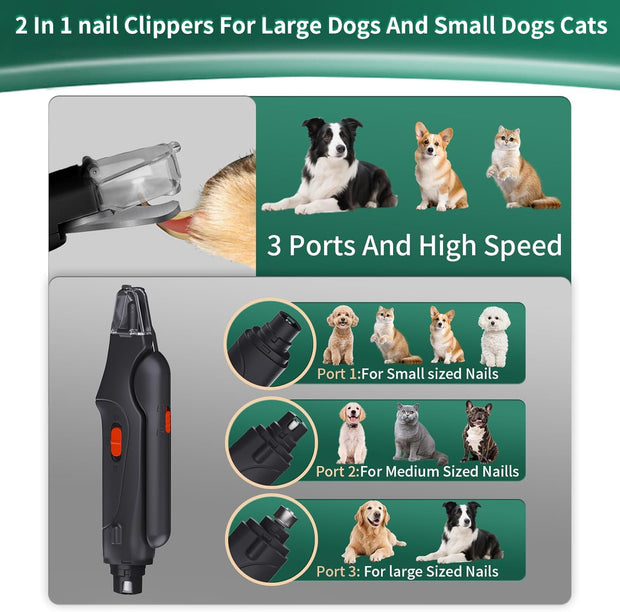 USB Rechargeable Nail Clippers with Quick Sensor – Safe Grooming for Dogs & Cats