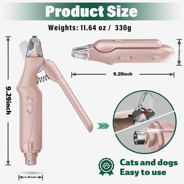 USB Rechargeable Nail Clippers with Quick Sensor – Safe Grooming for Dogs & Cats