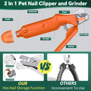 USB Rechargeable Nail Clippers with Quick Sensor – Safe Grooming for Dogs & Cats