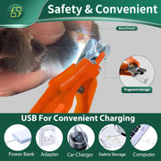 USB Rechargeable Nail Clippers with Quick Sensor – Safe Grooming for Dogs & Cats