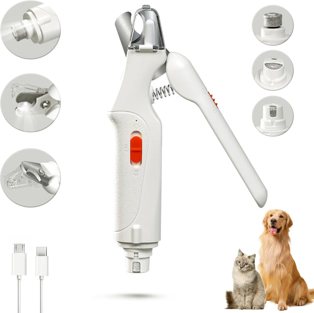 USB Rechargeable Nail Clippers with Quick Sensor – Safe Grooming for Dogs & Cats