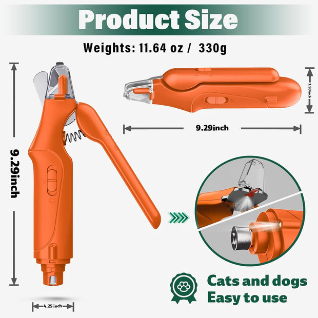 USB Rechargeable Nail Clippers with Quick Sensor – Safe Grooming for Dogs & Cats