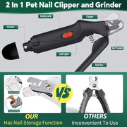 USB Rechargeable Nail Clippers with Quick Sensor – Safe Grooming for Dogs & Cats