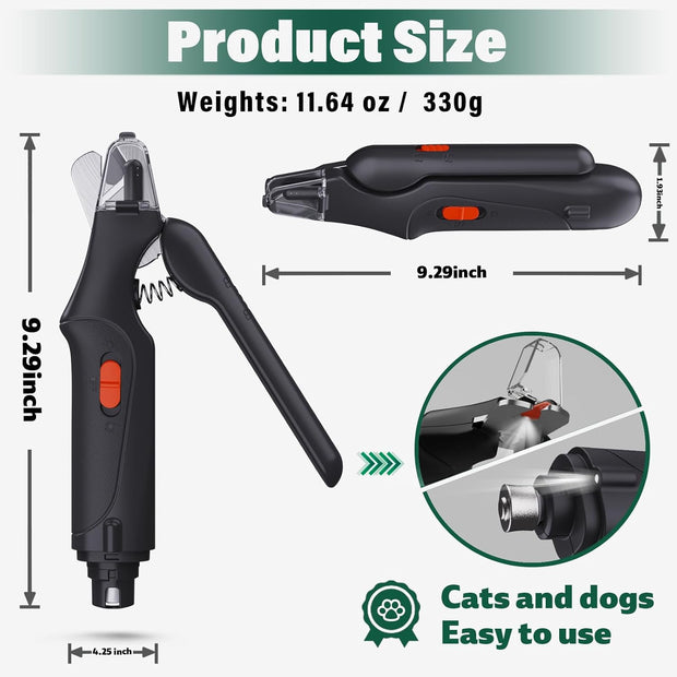 USB Rechargeable Nail Clippers with Quick Sensor – Safe Grooming for Dogs & Cats
