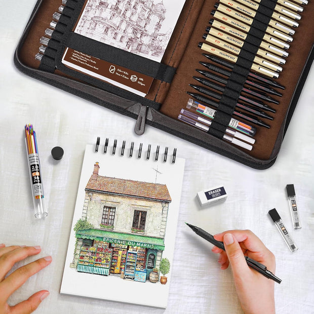 Complete 58PCS Drawing Set – Everything You Need to Sketch, Ink, and Create Like a Pro