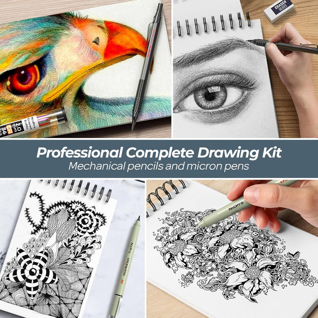Complete 58PCS Drawing Set – Everything You Need to Sketch, Ink, and Create Like a Pro