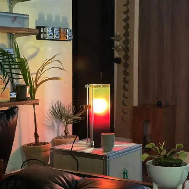 Sunset Glow Acrylic Table Lamp — Warm, Cozy Ambiance with Modern Industrial Style