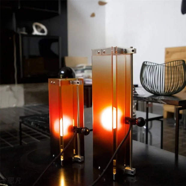 Sunset Glow Acrylic Table Lamp — Warm, Cozy Ambiance with Modern Industrial Style
