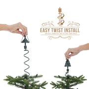 Christmas Tree Topper Holder – Universal Spiral & Pivot Support | Perfectly Straight Stars, Angels & Finials