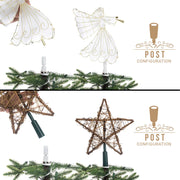 Christmas Tree Topper Holder – Universal Spiral & Pivot Support | Perfectly Straight Stars, Angels & Finials