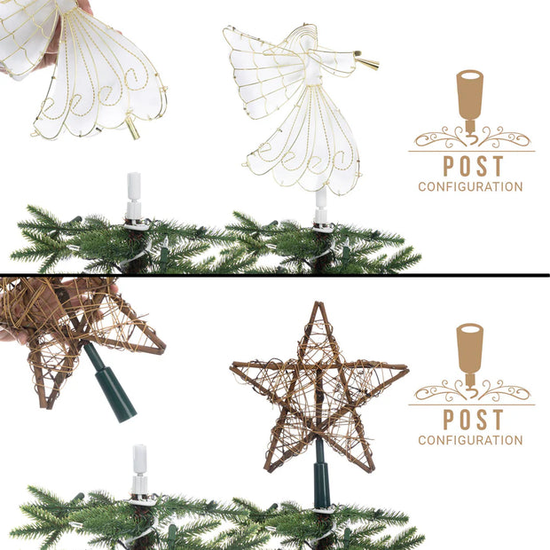 Christmas Tree Topper Holder – Universal Spiral & Pivot Support | Perfectly Straight Stars, Angels & Finials