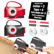 Wrapping Paper Cutter & Tape Dispenser – Sharp, Durable & Safe for Effortless Gift Wrapping